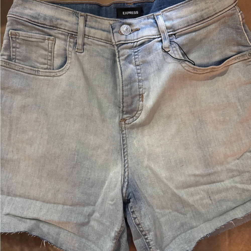 Express Women's Faded Blue Jean Shorts